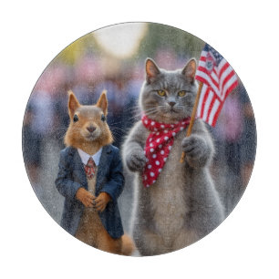 Planche À Découper Écureuil patriotique et chat