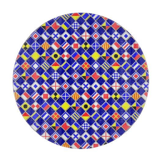 Planche À Découper Effet 3D À damiers Nautique Drapeaux Motif (Devant)