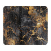 Planche À Découper Effet brillant en marbre noir et or (Devant)