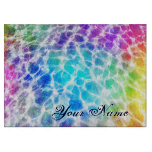 Planche À Découper Effet onduleux hippie d'arc-en-ciel de Tiedye
