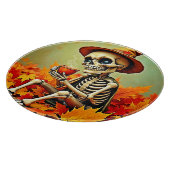 Planche À Découper Éffrayant Automne Skeleton's Coffee Break Design (Coin)