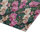 Planche À Découper Élégance Botanique d'Orchidée Tropicale (Coin)
