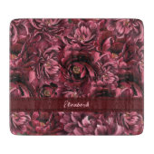 Planche À Découper Élégance des fleurs bordeaux (Devant)