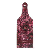 Planche À Découper Élégance des fleurs bordeaux (Devant)