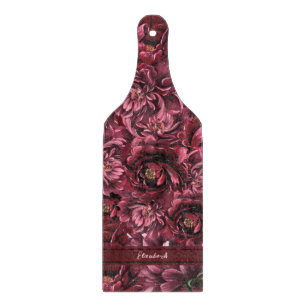 Planche À Découper Élégance des fleurs bordeaux