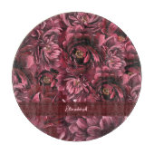 Planche À Découper Élégance des fleurs bordeaux (Devant)