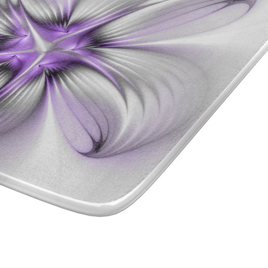 Planche À Découper Élégance florale Art Abstrait Violet Fractal moder (Coin)