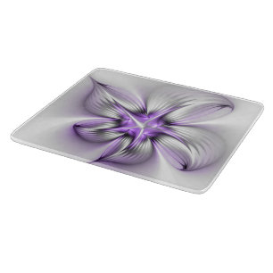Planche À Découper Élégance florale Art Abstrait Violet Fractal moder
