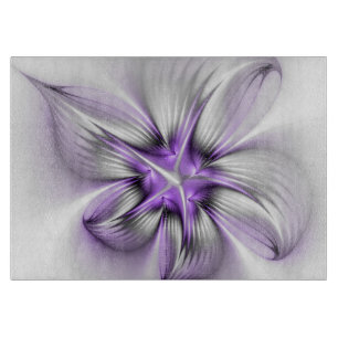 Planche À Découper Élégance florale Art Abstrait Violet Fractal moder