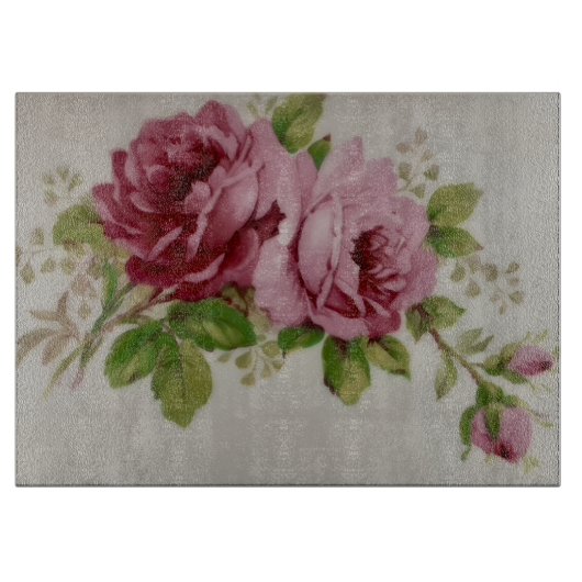 Planche À Découper Élégance Rose Vintage (Devant)