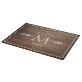 Planche À Découper Élégance rustique Monogramme Faux Wood (Coin)