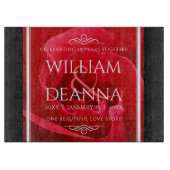 Planche À Découper Élégant 15e 26e 36e anniversaire de Mariage Rose (Devant)