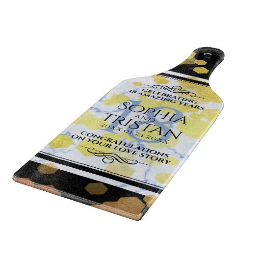 Planche À Découper Élégant 18ème anniversaire de Mariage de porcelain (Coin)