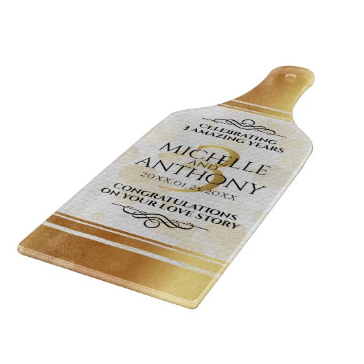 Planche À Découper Élégant 3ème anniversaire de Mariage en cuir (Coin)