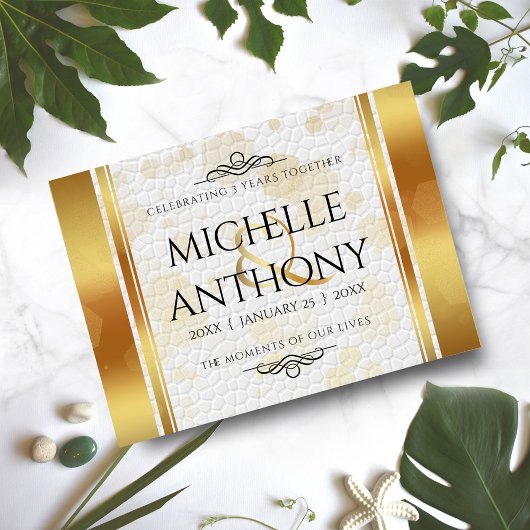 Planche À Découper Élégant 3ème anniversaire de Mariage en cuir