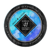 Planche À Découper Élégant 41ème anniversaire Mariage de Topaz Bleu (Devant)