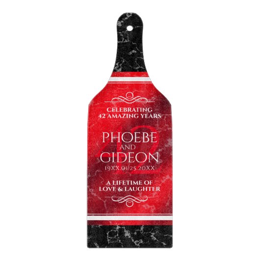 Planche À Découper Élégant 42e anniversaire du Mariage Jasper (Devant)