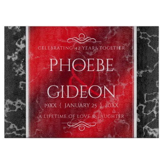 Planche À Découper Élégant 42e anniversaire du Mariage Jasper (Devant)