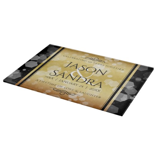 Planche À Découper Élégant 50e anniversaire de Mariage d'or (Coin)