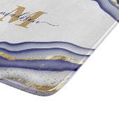 Planche À Découper Élégant Agate en marbre violet Monogramme (Coin)