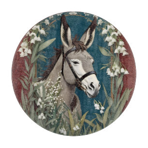 Planche À Découper Élégant âne et Lily des fleurs de la vallée