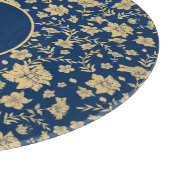 Planche À Découper Elégant Bleu Floral Personnalisé Planche à découpe (Coin)