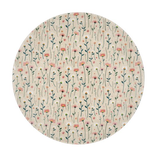 Planche À Découper Elégant Boho Chic Fleur sauvage Cutboard moderne (Devant)