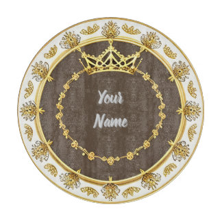 Planche À Découper Elégant cadre circulaire doré