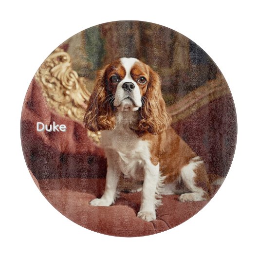 Planche À Découper Elegant Cavalier King Charles Personalized Glass (Devant)