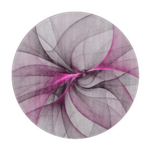 Planche À Découper Élégant Chaos Moderne Art Fractal Abstrait Rose