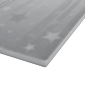 Planche À Découper Élégant Chic Moderne Blanc Gris Argent Étoiles (Coin)