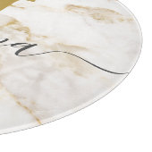 Planche À Découper Élégant Chic Monogramme Aspect Marbre Personnalisé (Coin)