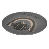 Planche À Découper Élégant Citrouille noir d'automne noir arc-en-ciel (Coin)