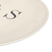 Planche À Découper Élégant couple mariage initial crème naturelle (Coin)