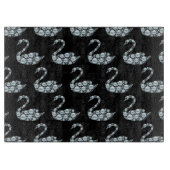 Planche À Découper Elégant cygne Pearl bleu sur Arrière - plan noir (Devant)