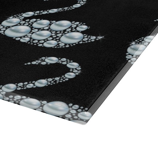 Planche À Découper Elégant cygne Pearl bleu sur Arrière - plan noir (Coin)