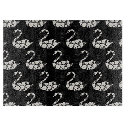 Planche À Découper Elégant cygne perle blanche sur Arrière - plan noi (Devant)