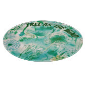 Planche À Découper Élégant Dandelion Monogramme vert et blanc | (Coin)