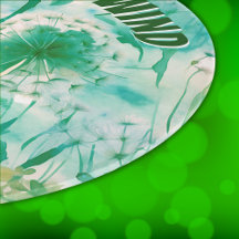 Élégant Dandelion Monogramme vert et blanc |