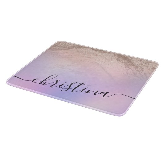 Planche À Découper Elégant dégradé moderne rose or parties scintillan (Coin)