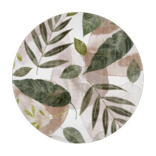 Planche À Découper Élégant Feuilles de Safari Botanique