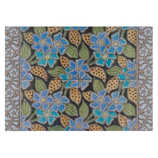 Planche À Découper Élégant Fleur Bleu Périwinkle Floral Classic (Devant)