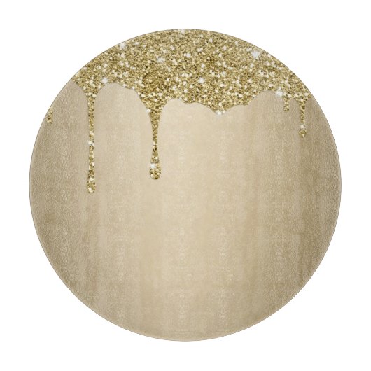 Planche À Découper Élégant Glitterie Or Fondu (Devant)