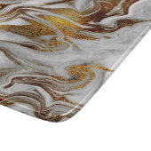 Planche À Découper Elégant look en cuivre moderne or & marbre blanc (Coin)