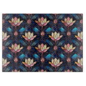 Planche À Découper Élégant Lotus Faux Rose Motif en verre tendu (Devant)
