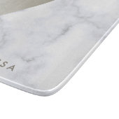 Planche À Découper élégant marbre blanc brossé nickel (Coin)
