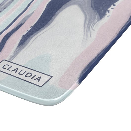 Planche À Découper Elégant marbre blanc rose moderne (Coin)