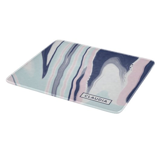 Planche À Découper Elégant marbre blanc rose moderne (Coin)