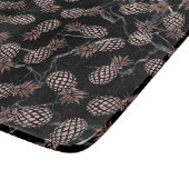 Planche À Découper élégant marbre noir rose or ananas (Coin)