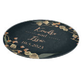 Planche À Découper Élégant Mariage botanique beige de la marine (Coin)